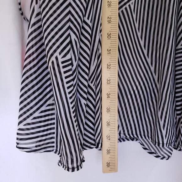 No Boundaries Black White Stripe Adjustable Sheer Beach Cover Dress Size 2X - Picture 5 of 12